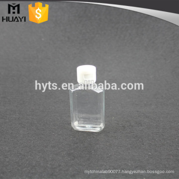 pet mini clear plastic hand soap bottle with flip top caps